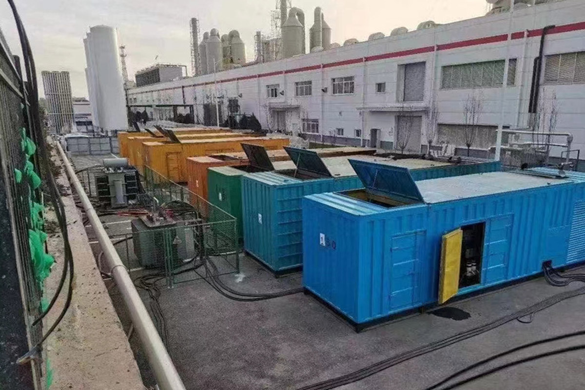 上栗发电机租赁施工现场